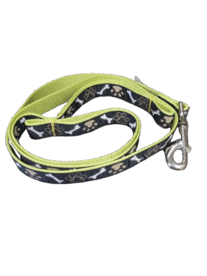 COASTAL RIBBON DOG LEASH 6'- (5/8") BROWN PAWS AND BONES