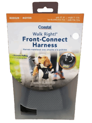 Walk Right Padded Front Harness - Blk Med