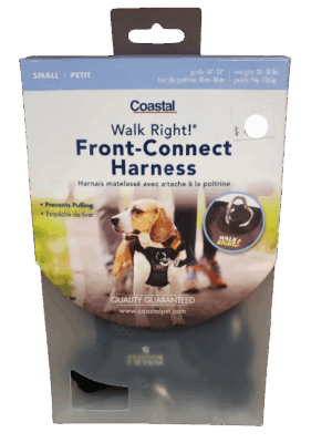 Walk Right Padded Front Harness - Blk Sml