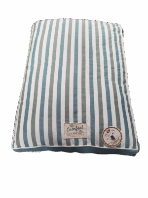 HAPPY TAILS CLOUD DOG BED TURQUOISE & GREY STRIPED 36 X 27