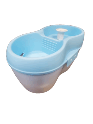 H2O CAT FOUNTAIN 2L WHITE AND CLEAR BLUE