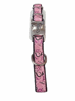 COASTAL RIBBON DOG COLLAR 8"-12" (5/8") PINK PAISLEY