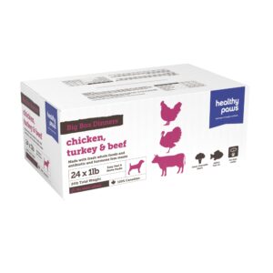 HEALTHY PAWS BIG BOX DINNER VARIETY 24LB - CHICKEN, TURKEY, BEEF