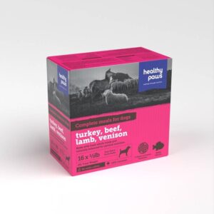 HEALTHY PAWS CANINE COMPLETE VARIETY PACK 16LB - TURKEY, LAMB, BEEF, VENISON