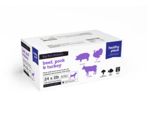 HEALTHY PAWS BIG BOX DINNER VARIETY 24LB - PORK, TURKEY, BEEF