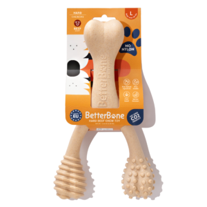 BETTERBONE WISHBONE LARGE DOG HARD DENSITY CHEW TOY BEEF