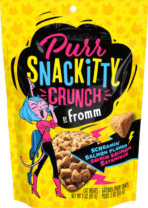 FROMM PURRSNACKITTY CRUNCH SCREAMIN' SALMON FLAVOR CAT TREATS 3OZ