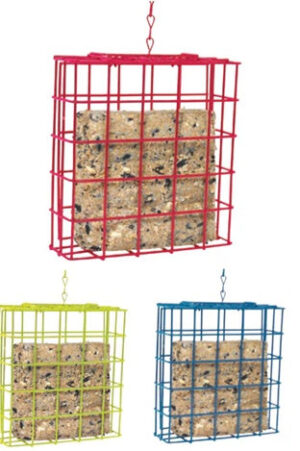 SINGLE SUET CAKE HOLDER BIRD FEEDER, ASSORTED